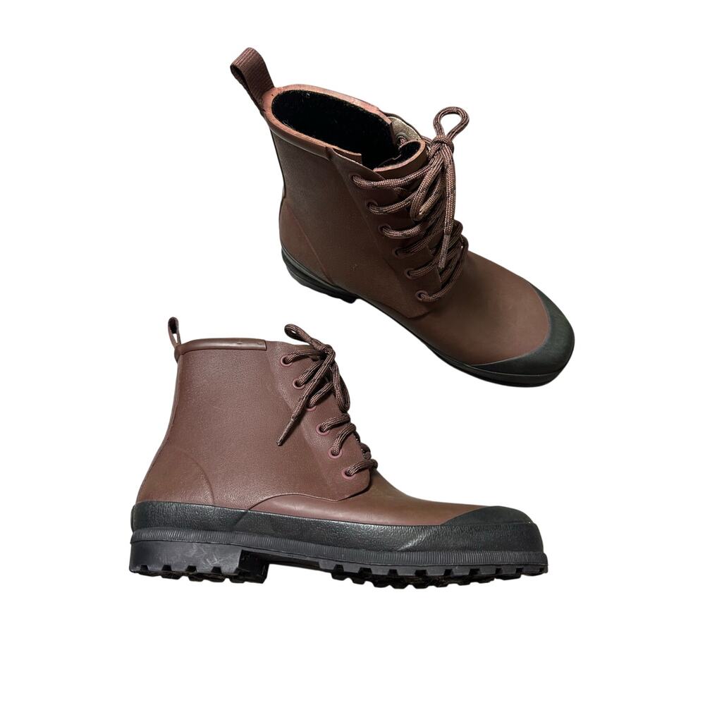 Madewell The Lace Up Lugsole Rain Boot Style MA442 - Picture 3 of 10